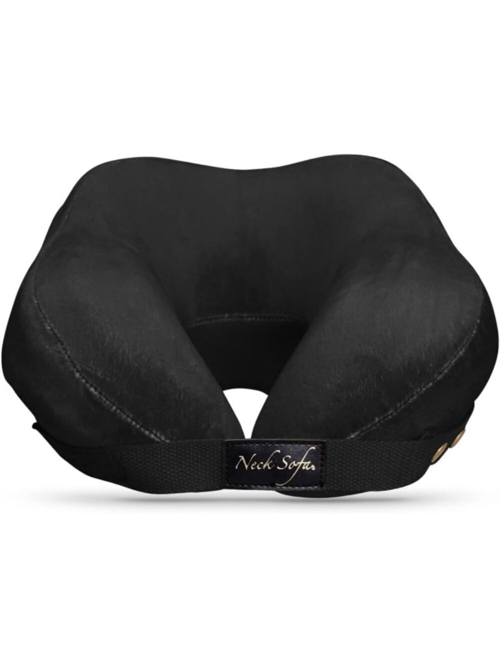 Ergonomic Memory Foam Neck Pillow - Cervical Support for Travel & Sleep, Black